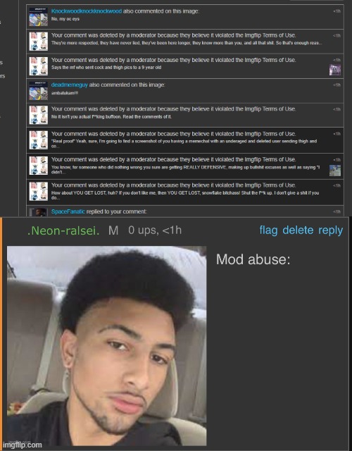 image tagged in mod abuse | made w/ Imgflip meme maker