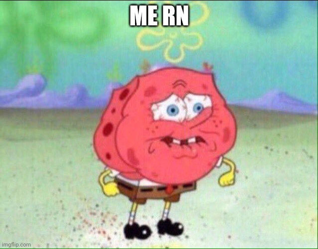Spongebob trying not to cry | ME RN | image tagged in spongebob trying not to cry | made w/ Imgflip meme maker