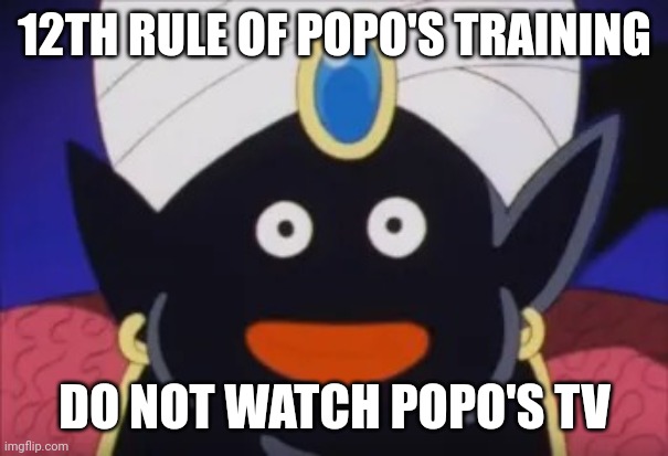 Mr. Popo Pecking order. | 12TH RULE OF POPO'S TRAINING; DO NOT WATCH POPO'S TV | image tagged in mr popo pecking order | made w/ Imgflip meme maker