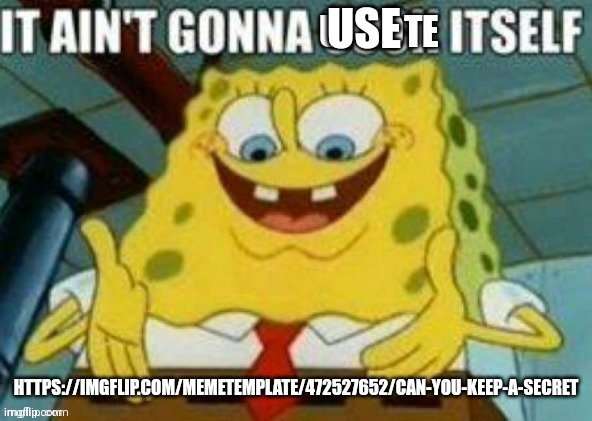 Template plug | USE; HTTPS://IMGFLIP.COM/MEMETEMPLATE/472527652/CAN-YOU-KEEP-A-SECRET | made w/ Imgflip meme maker