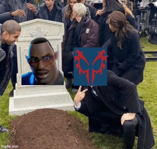 Spider man 2099 when Miles dad dies | image tagged in grant gustin over grave,spiderman | made w/ Imgflip meme maker