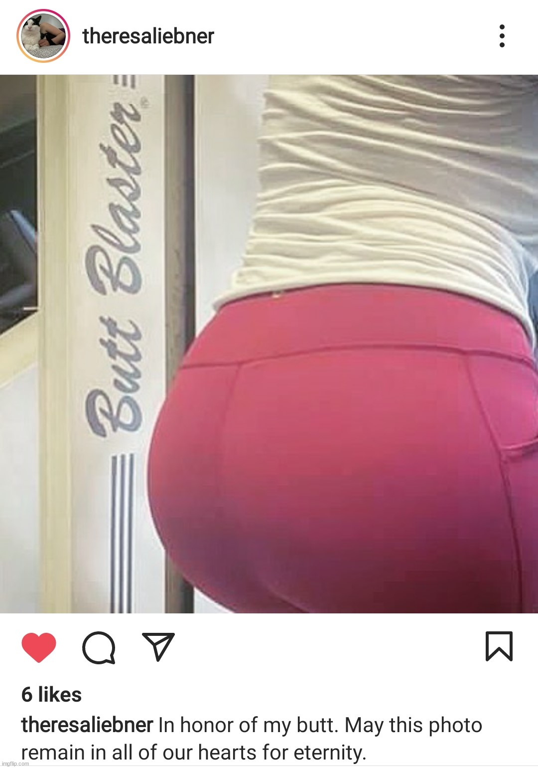I honor Theresa's Perfect Butt Everyday | image tagged in theresa has an amazing booty,big booty,leggings,hot girls | made w/ Imgflip meme maker