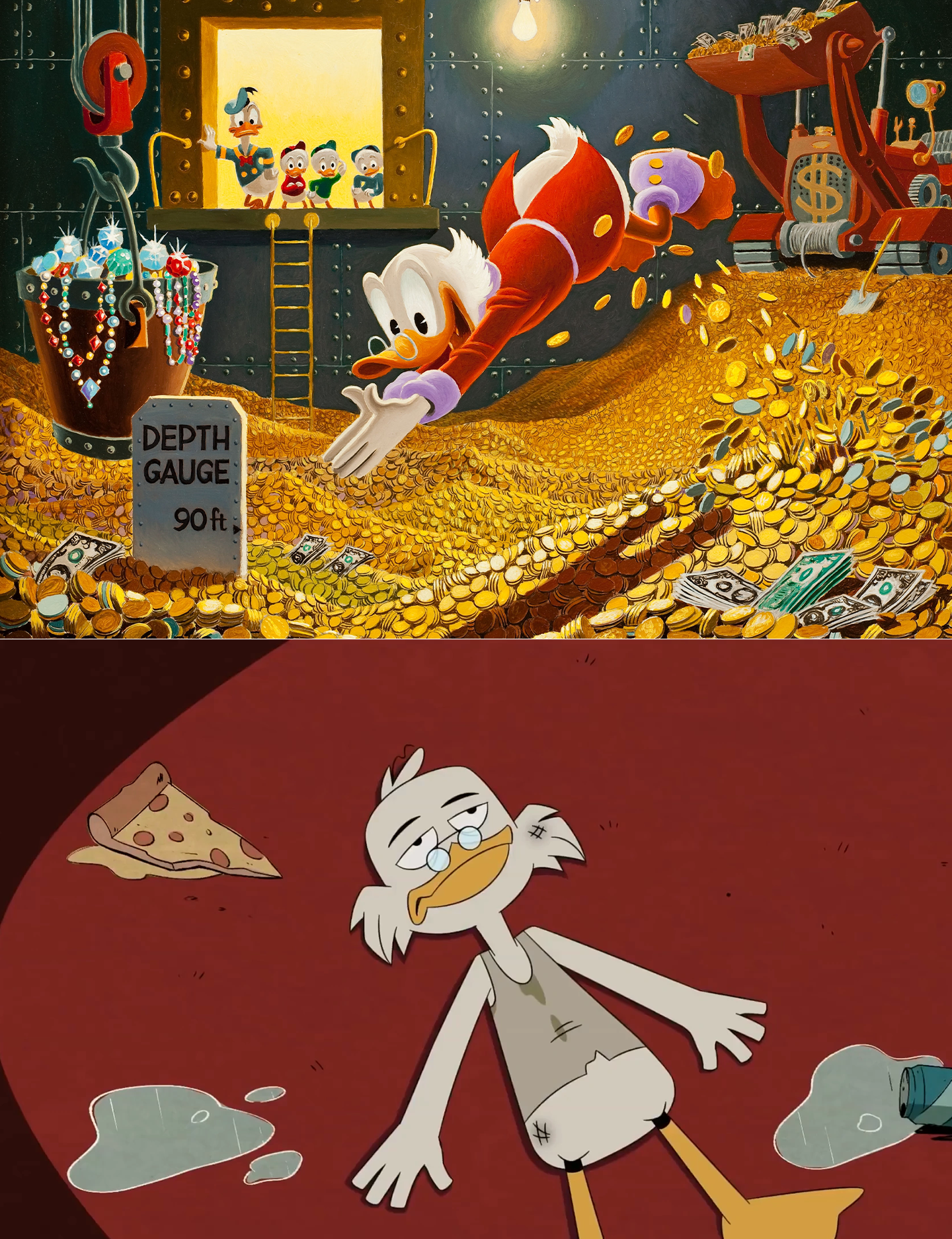 Rich & Poor Scrooge McDuck Blank Meme Template