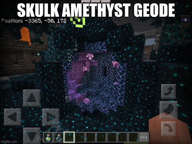 Yes, that’s it | SKULK AMETHYST GEODE | image tagged in minecraft | made w/ Imgflip meme maker