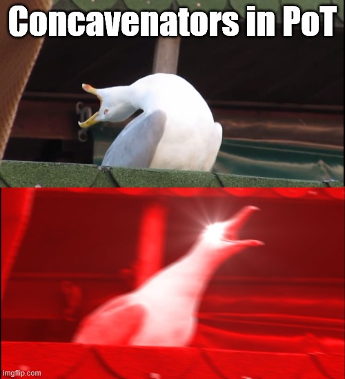 Path of Titans | Concavenators in PoT | image tagged in screaming bird,path of titans,dinosaurs,gaming | made w/ Imgflip meme maker