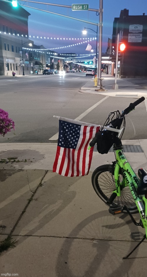BIKE RIDE IN TOWN AT NIGHT | image tagged in bike,night | made w/ Imgflip meme maker