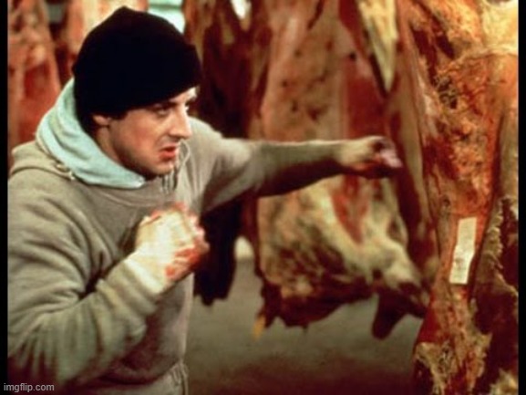 Rocky beating meat | image tagged in rocky beating meat | made w/ Imgflip meme maker