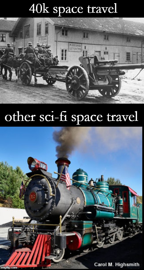 40k space travel; other sci-fi space travel | made w/ Imgflip meme maker