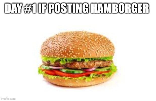 Let's reach 100! | DAY #1 IF POSTING HAMBORGER | image tagged in hamburger,memes | made w/ Imgflip meme maker