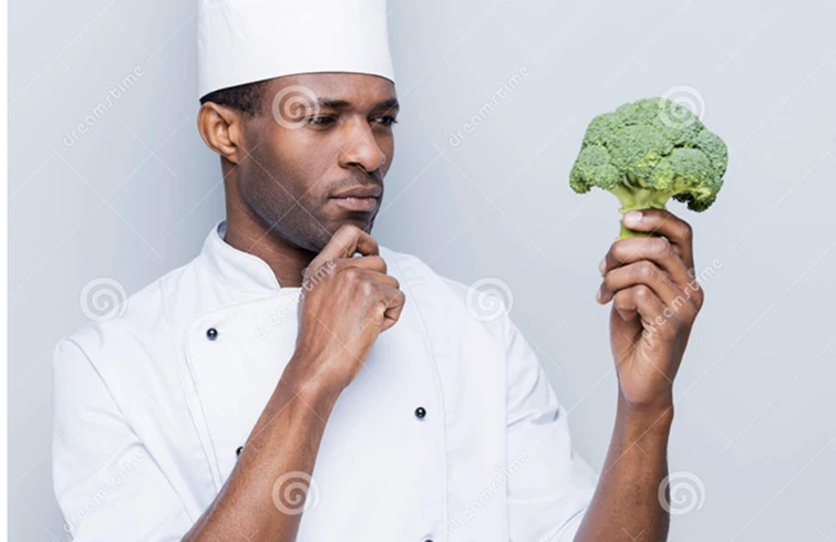 High Quality chef with brocoli Blank Meme Template