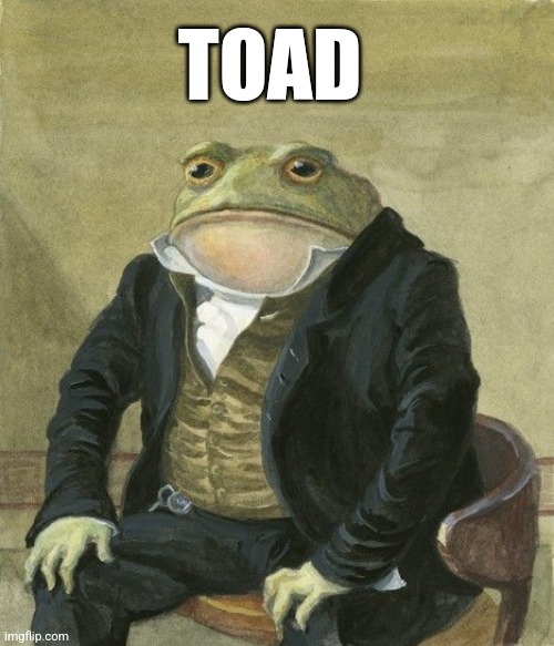 TOAD | TOAD | image tagged in gentleman frog | made w/ Imgflip meme maker