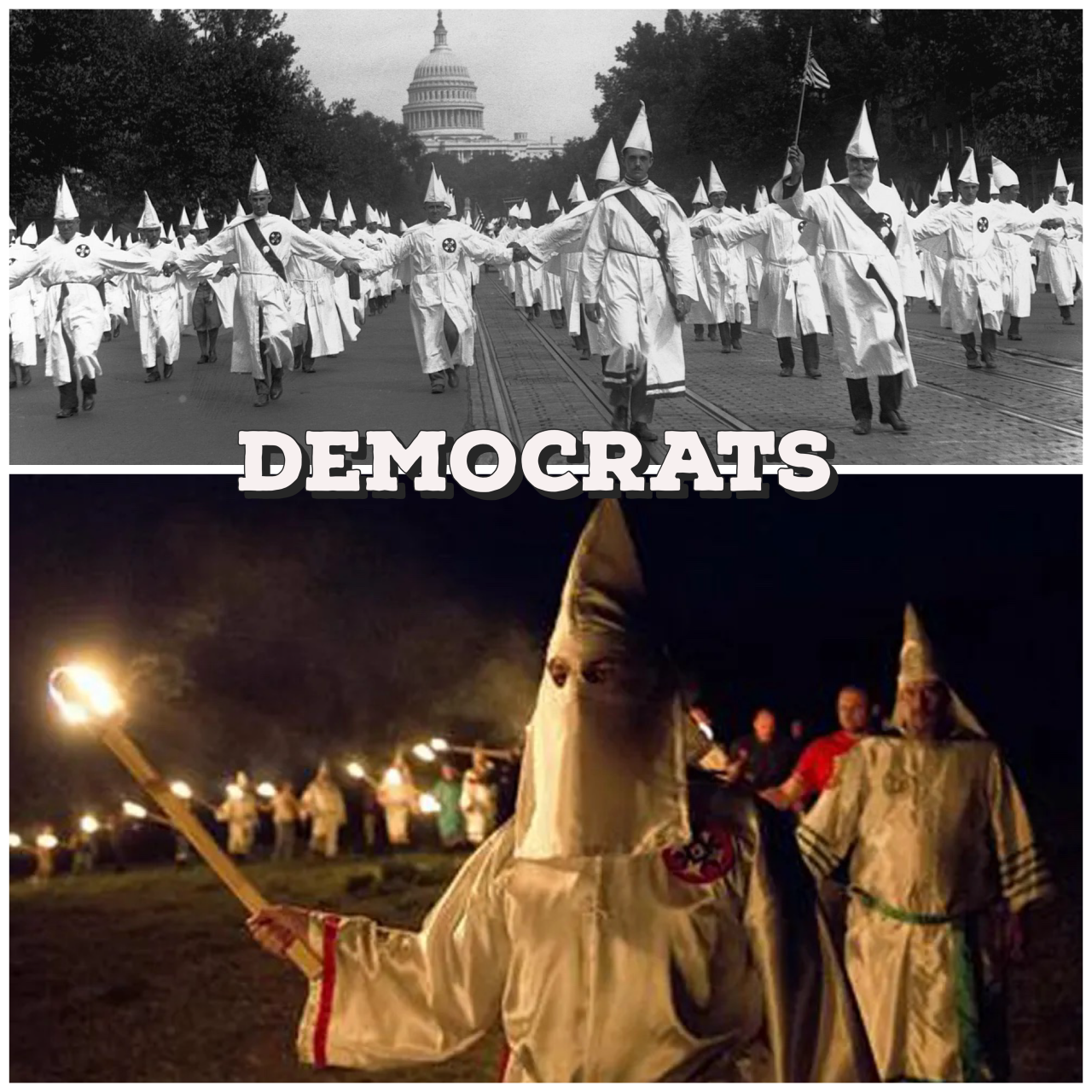 Democrats then and Now Blank Meme Template