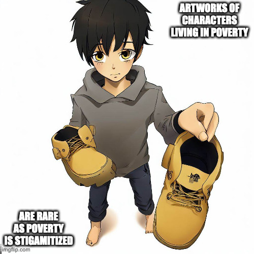 Homeless OC | ARTWORKS OF CHARACTERS LIVING IN POVERTY; ARE RARE AS POVERTY IS STIGAMITIZED | image tagged in oc,memes | made w/ Imgflip meme maker