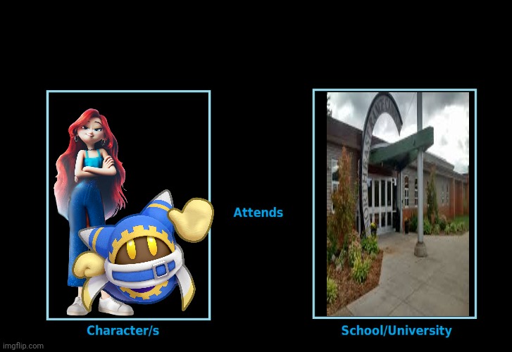 What if Chelsea and Magolor attend Northeast Range High School (Hibbing, MN)? | image tagged in kirby,chelsea | made w/ Imgflip meme maker