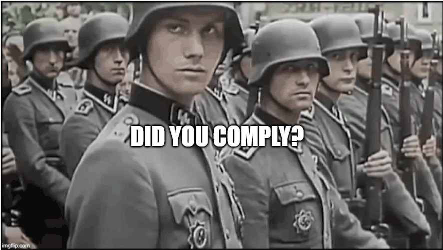 Nazi SS troops | DID YOU COMPLY? | image tagged in nazi ss troops | made w/ Imgflip meme maker