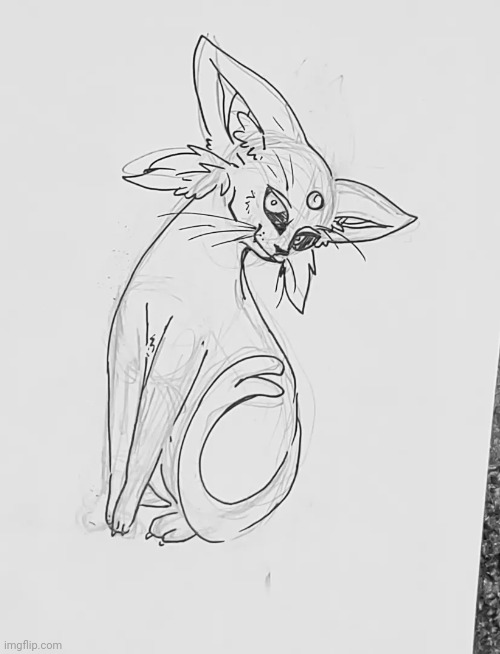 A catty espeon | image tagged in pokemon,espeon,drawing,art,fanart,cat | made w/ Imgflip meme maker