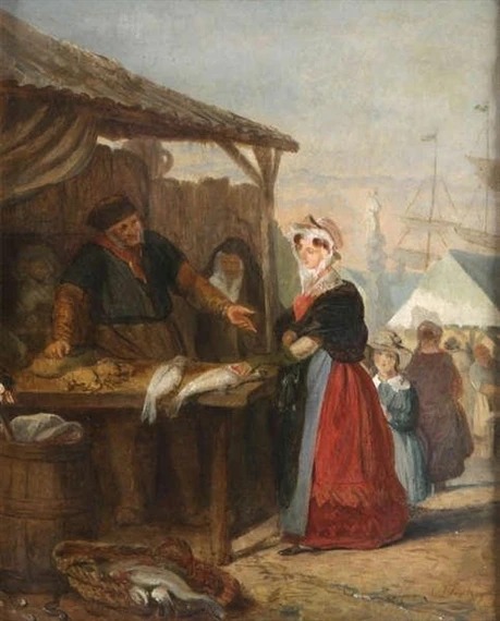 Fish market 1850s Blank Meme Template