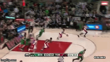 Jeff Green chasedown block on DeRozan 1 | @mbowim | image tagged in gifs | made w/ Imgflip video-to-gif maker