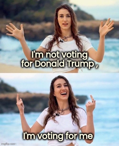 Beach joke | I'm not voting for Donald Trump , I'm voting for me | image tagged in beach joke | made w/ Imgflip meme maker