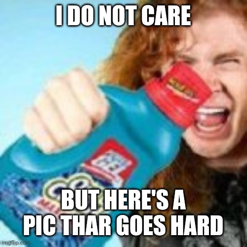 shitpost | I DO NOT CARE BUT HERE'S A PIC THAR GOES HARD | image tagged in shitpost | made w/ Imgflip meme maker