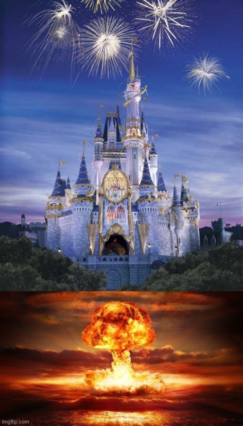 image tagged in disney,thermonuclear detonation | made w/ Imgflip meme maker