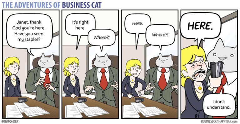 The Adventures of Business Cat #95 - Lost and Found | made w/ Imgflip meme maker