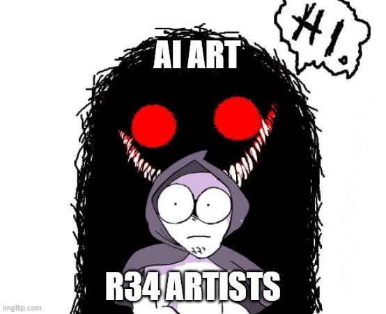 AI ART R34 ARTISTS | image tagged in amateurs hi monster | made w/ Imgflip meme maker