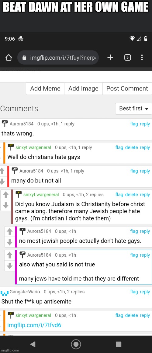 BEAT DAWN AT HER OWN GAME | made w/ Imgflip meme maker