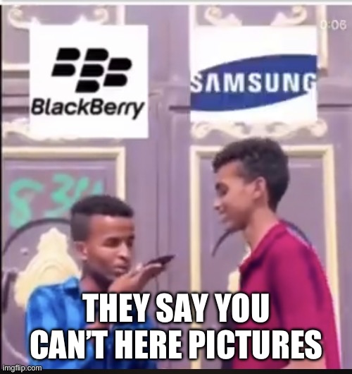 BlackBerry | THEY SAY YOU CAN’T HERE PICTURES | image tagged in blackberry | made w/ Imgflip meme maker