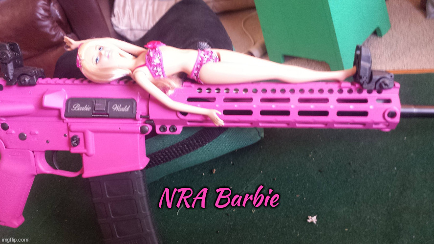 NRA Barbie | NRA Barbie | image tagged in ar-15,barbie,hot pink,gun nuts | made w/ Imgflip meme maker
