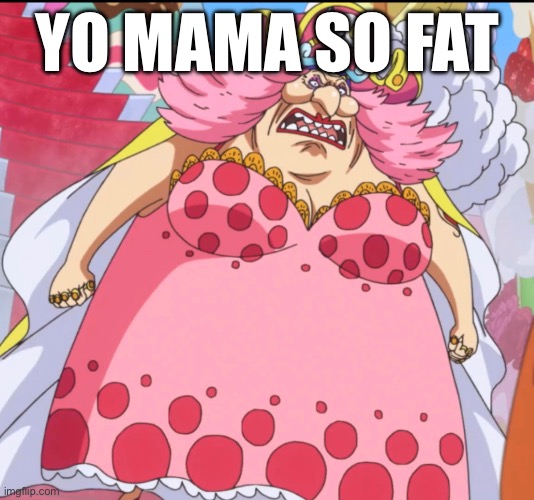 I saw this meme in a dream or something | YO MAMA SO FAT | image tagged in one piece,big mom,yo mama,yo mamas so fat,fat,your mom | made w/ Imgflip meme maker