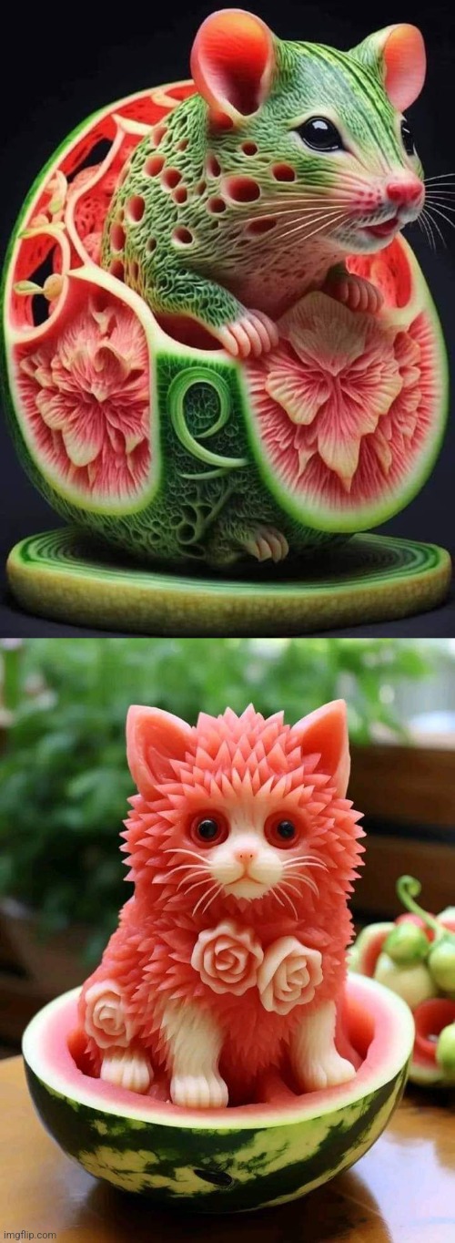 Cool Watermelon Art | image tagged in cool,watermelon,art,carving,fruit,artists | made w/ Imgflip meme maker