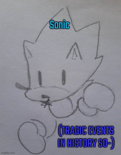 Sonic (request for Normalcore_PisSMouth ) | Sonic; (TRAGIC EVENTS IN HISTORY SO-) | image tagged in sonic | made w/ Imgflip meme maker