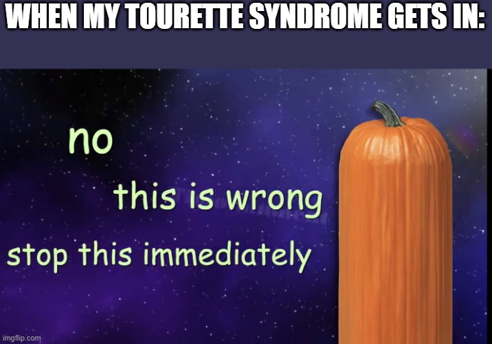Pumpkin Facts | WHEN MY TOURETTE SYNDROME GETS IN: | image tagged in pumpkin facts | made w/ Imgflip meme maker