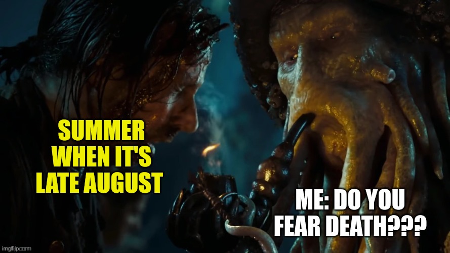 When it's late August | SUMMER WHEN IT'S LATE AUGUST | image tagged in do you fear death | made w/ Imgflip meme maker