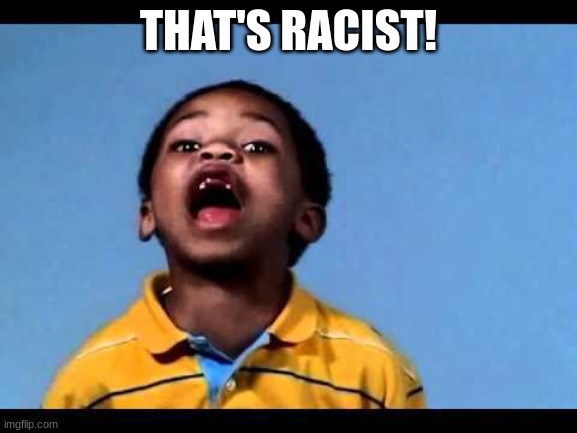 That's racist 2 | THAT'S RACIST! | image tagged in that's racist 2 | made w/ Imgflip meme maker