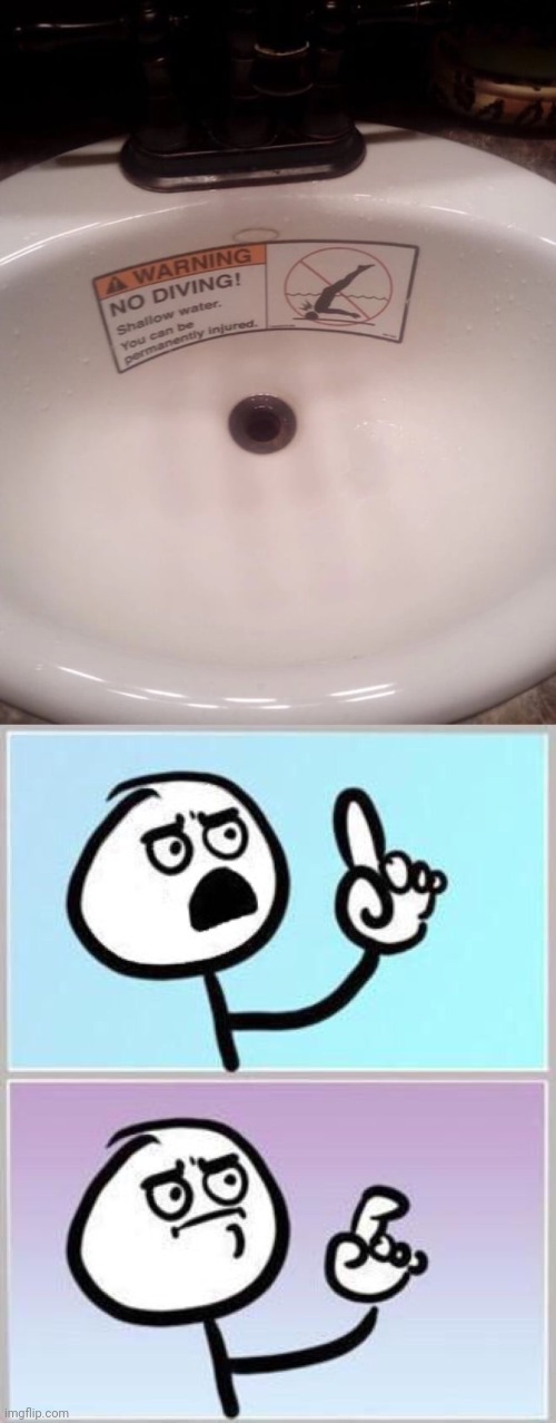 The sink, no diving | image tagged in wait what,sink,no diving,memes,reposts,repost | made w/ Imgflip meme maker