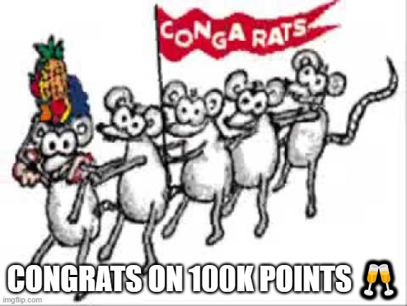 CONGRATS ON 100K POINTS ? | image tagged in congo rats | made w/ Imgflip meme maker