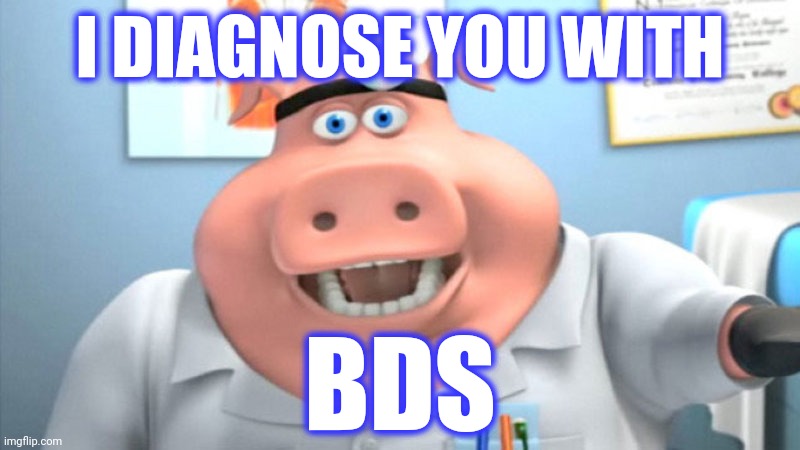 I Diagnose You With Dead | I DIAGNOSE YOU WITH BDS | image tagged in i diagnose you with dead | made w/ Imgflip meme maker