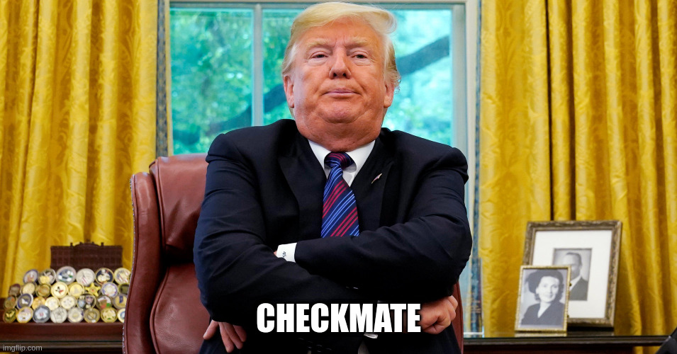 donald trump checkmate | CHECKMATE | image tagged in donald trump checkmate | made w/ Imgflip meme maker
