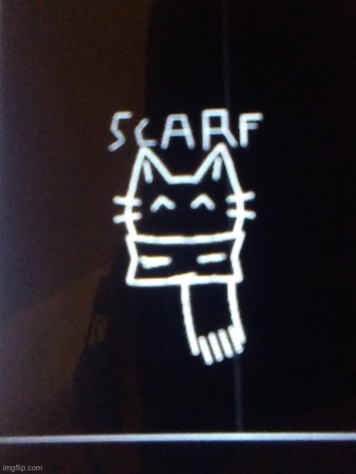 Anyways,here’s a oc of mine. Scarf the cat. | image tagged in scarfs gd logo 3 | made w/ Imgflip meme maker