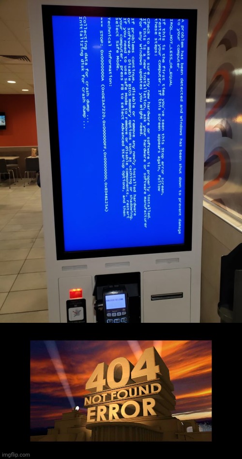 Blue screen of death | image tagged in 404 fox not found,screen,error,you had one job,memes,blue screen of death | made w/ Imgflip meme maker