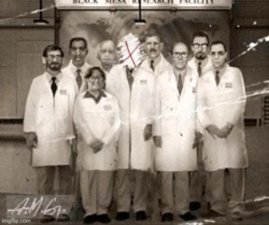 It's just a picture of laboratory staff | image tagged in anomalous materials team | made w/ Imgflip meme maker