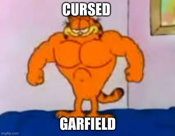 CURSED GARFIELD | CURSED; GARFIELD | image tagged in garfield,cursed image,cats,meme | made w/ Imgflip meme maker