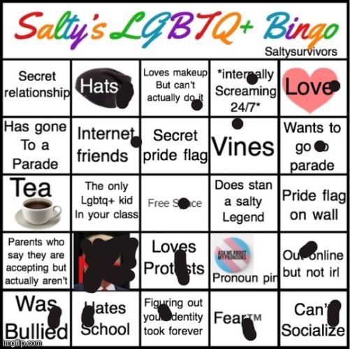 GaY bInGo | image tagged in the pride bingo | made w/ Imgflip meme maker