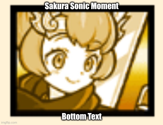Sakura Sonic Moment; Bottom Text | made w/ Imgflip meme maker