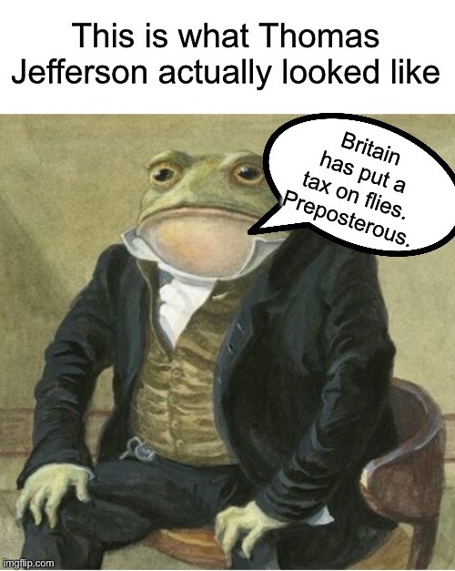 thomas froggerson | image tagged in history,funny,thomas jefferson | made w/ Imgflip meme maker