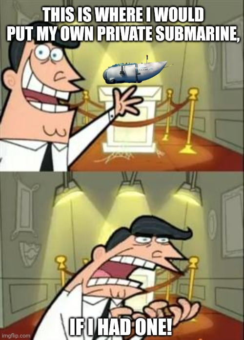 This Is Where I'd Put My Trophy If I Had One Meme | THIS IS WHERE I WOULD PUT MY OWN PRIVATE SUBMARINE, IF I HAD ONE! | image tagged in memes,sub,ocean | made w/ Imgflip meme maker