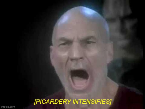 Picard four lights intensifies | [PICARDERY INTENSIFIES] | image tagged in picard four lights,intensifies | made w/ Imgflip meme maker