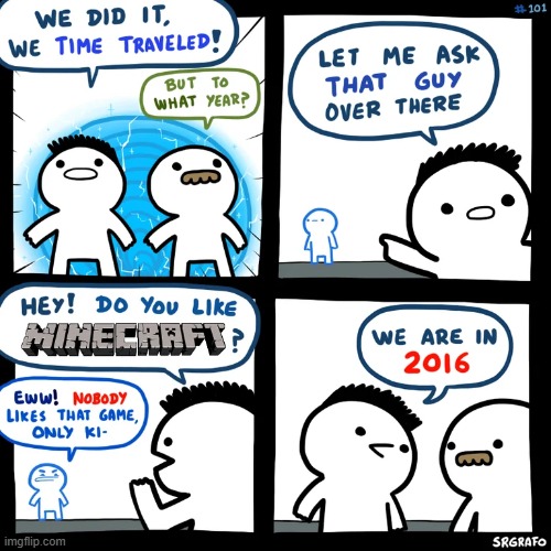 The original Time Travel comic by SrGrafo | image tagged in time travel,minecraft,2016 | made w/ Imgflip meme maker